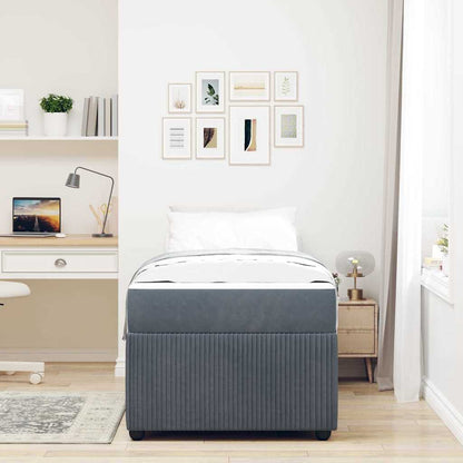 Struttura letto con materasso Grigio scuro 100 x 200 cm Velluto