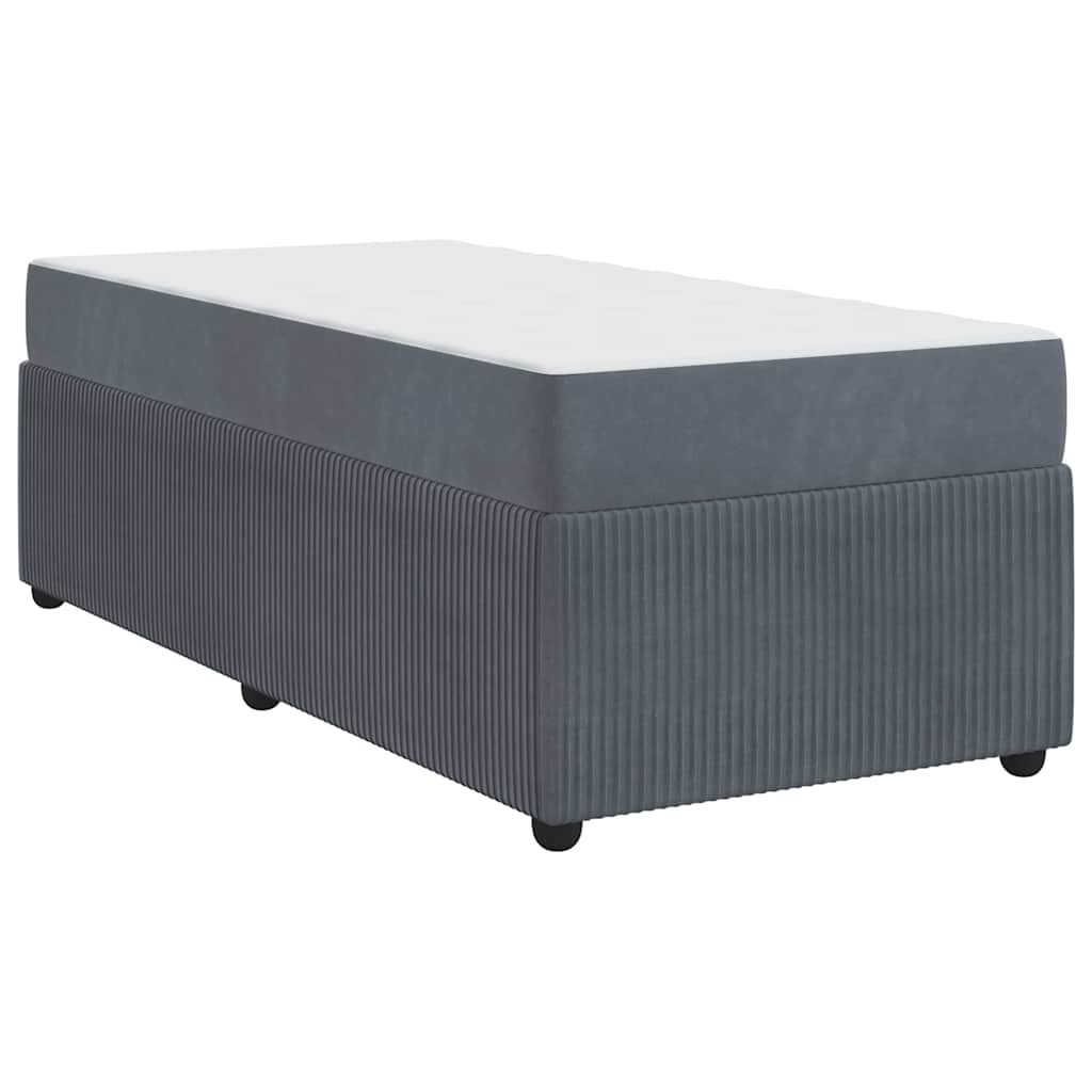 Struttura letto con materasso Grigio scuro 100 x 200 cm Velluto