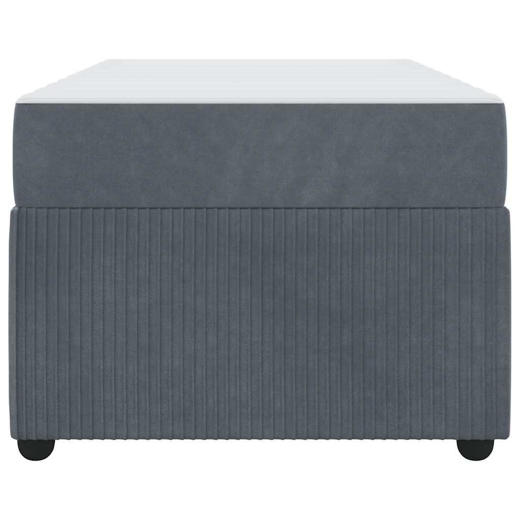 Struttura letto con materasso Grigio scuro 100 x 200 cm Velluto