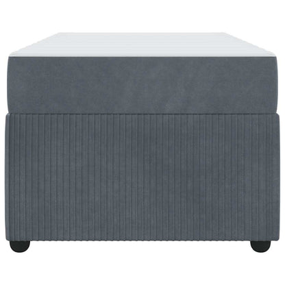 Struttura letto con materasso Grigio scuro 100 x 200 cm Velluto