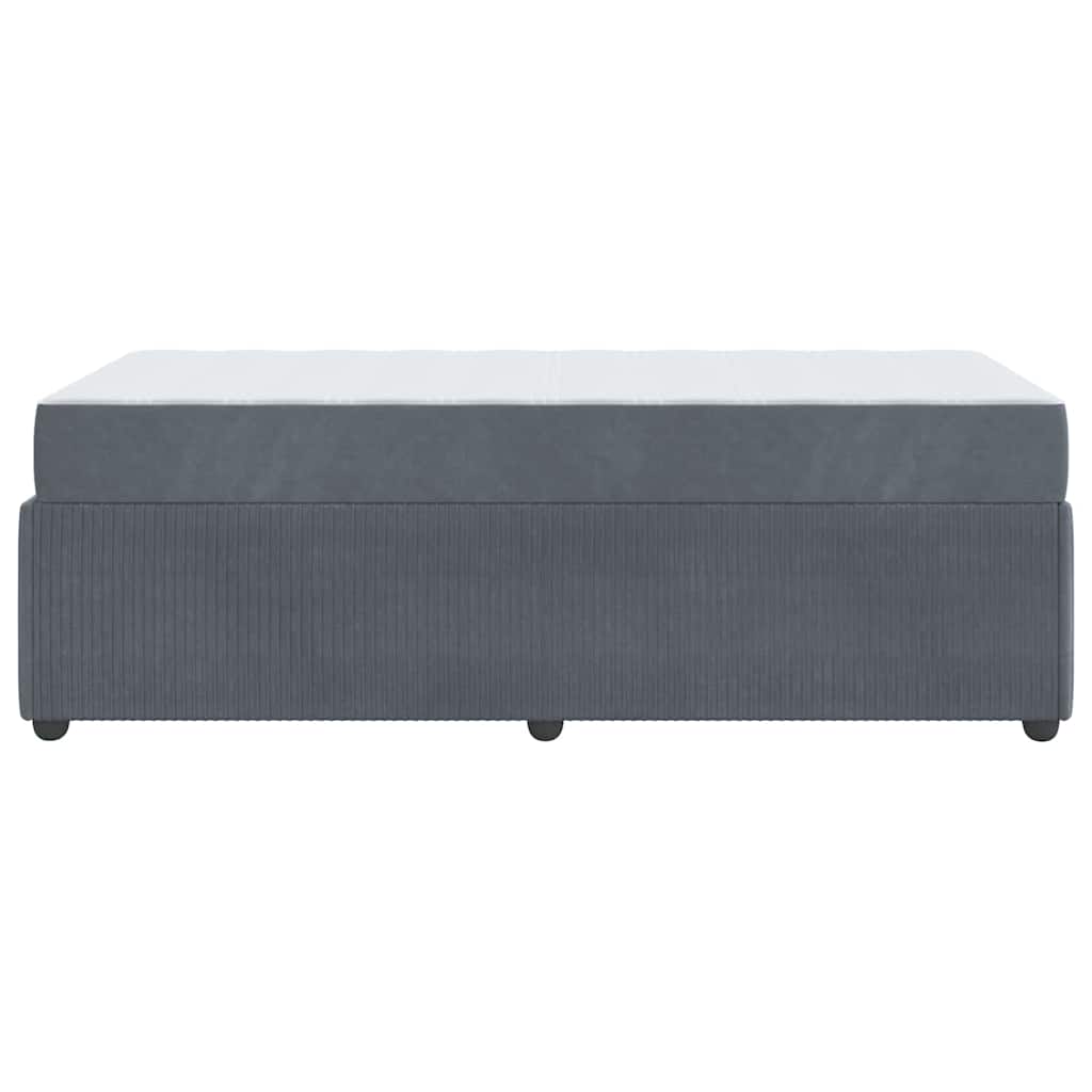 Struttura letto con materasso Grigio scuro 100 x 200 cm Velluto