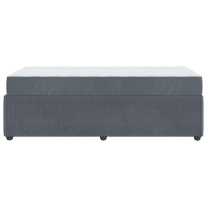Struttura letto con materasso Grigio scuro 100 x 200 cm Velluto