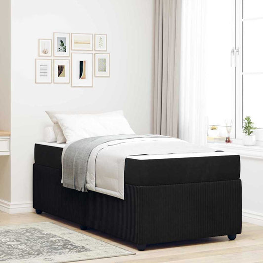 Struttura letto con materasso Nero 100 x 200 cm Velluto