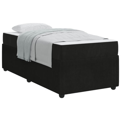 Struttura del letto con materasso Nero 100 x 200 cm Tessuto | homemem39