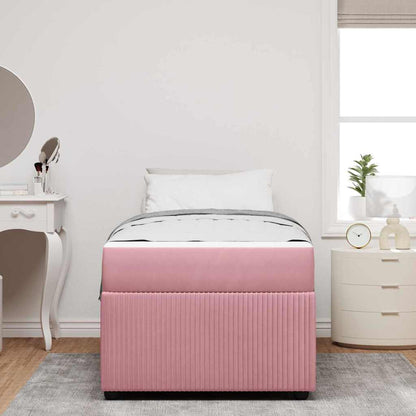 Struttura letto con materasso Rosa 100 x 200 cm Velluto