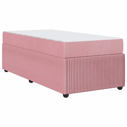 Struttura letto con materasso Rosa 100 x 200 cm Velluto