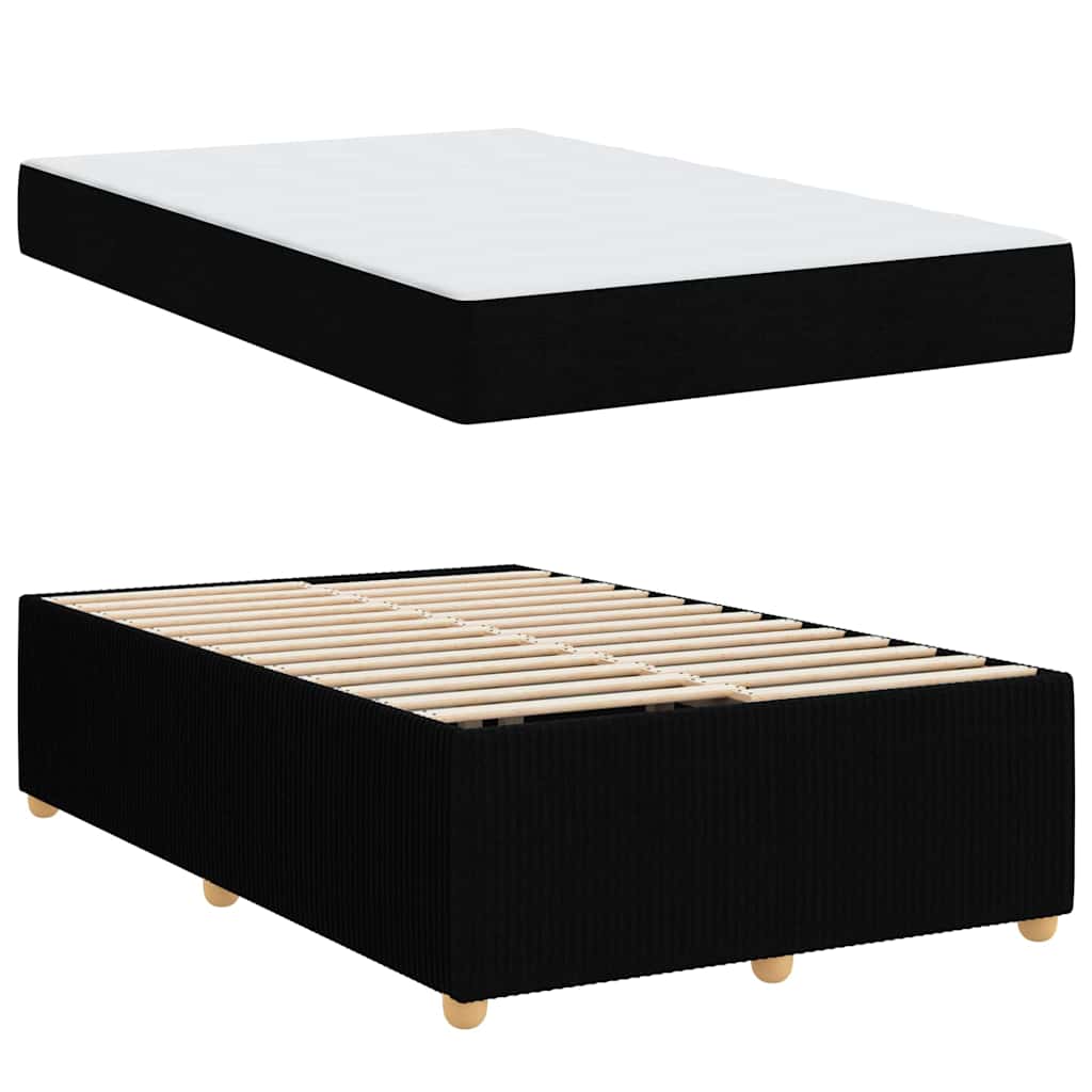 Struttura letto con materasso Nero 120 x 190 cm Tessuto