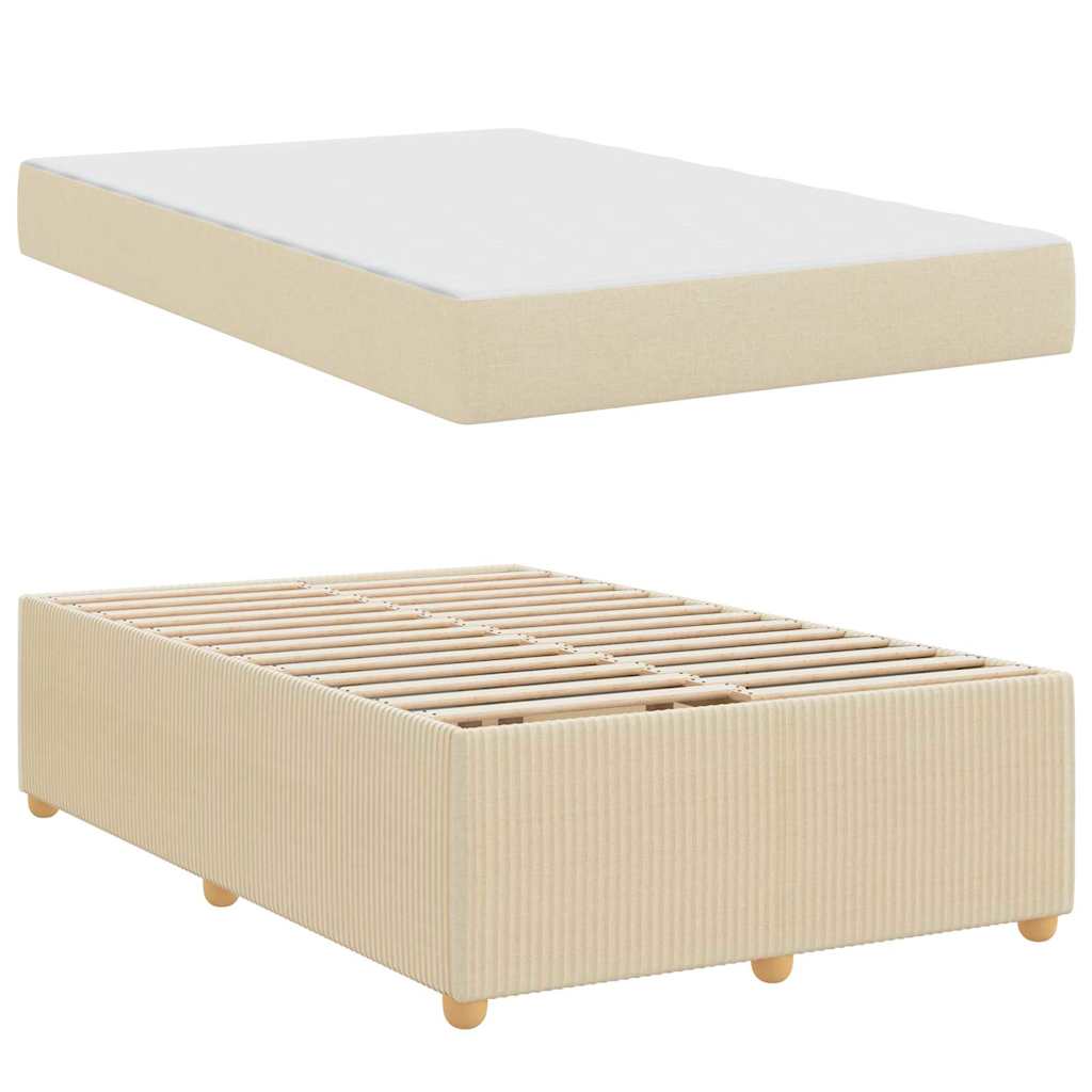 Struttura del letto con materasso Crema 120 x 190 cm Tessuto | homemem39