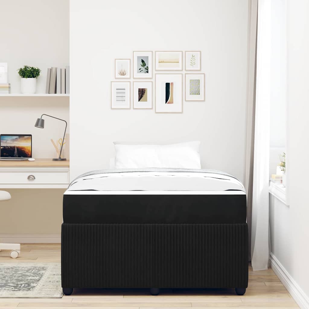 Struttura del letto con materasso Nero 120 x 190 cm Tessuto | homemem39