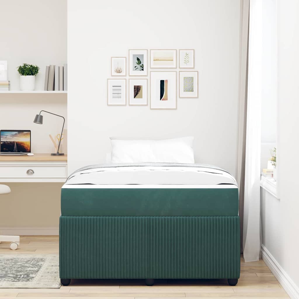 Struttura del letto Verde Scuro 120 x 190 cm Tessuto | homemem39