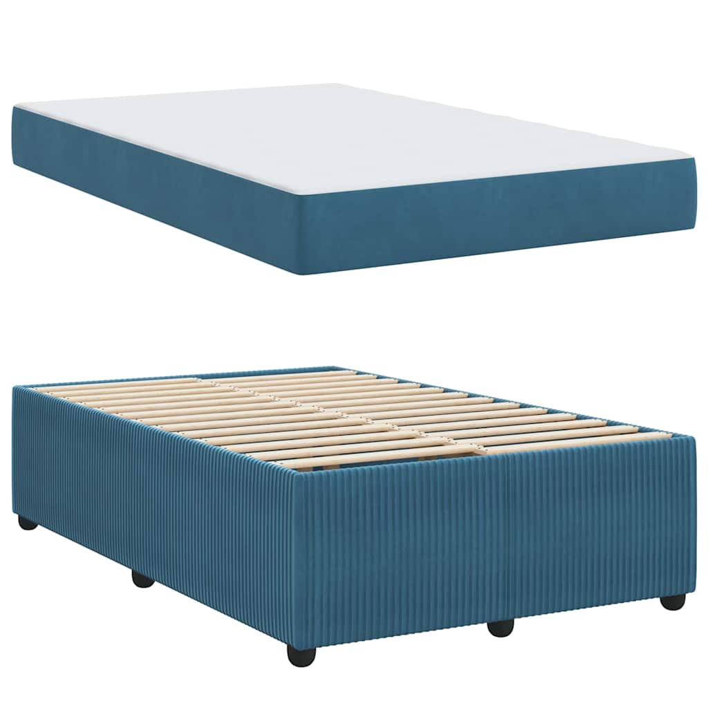 Struttura del letto con materasso Blu 120 x 190 cm Tessuto | homemem39