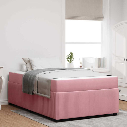 Struttura letto con materasso Rosa 120 x 190 cm Velluto