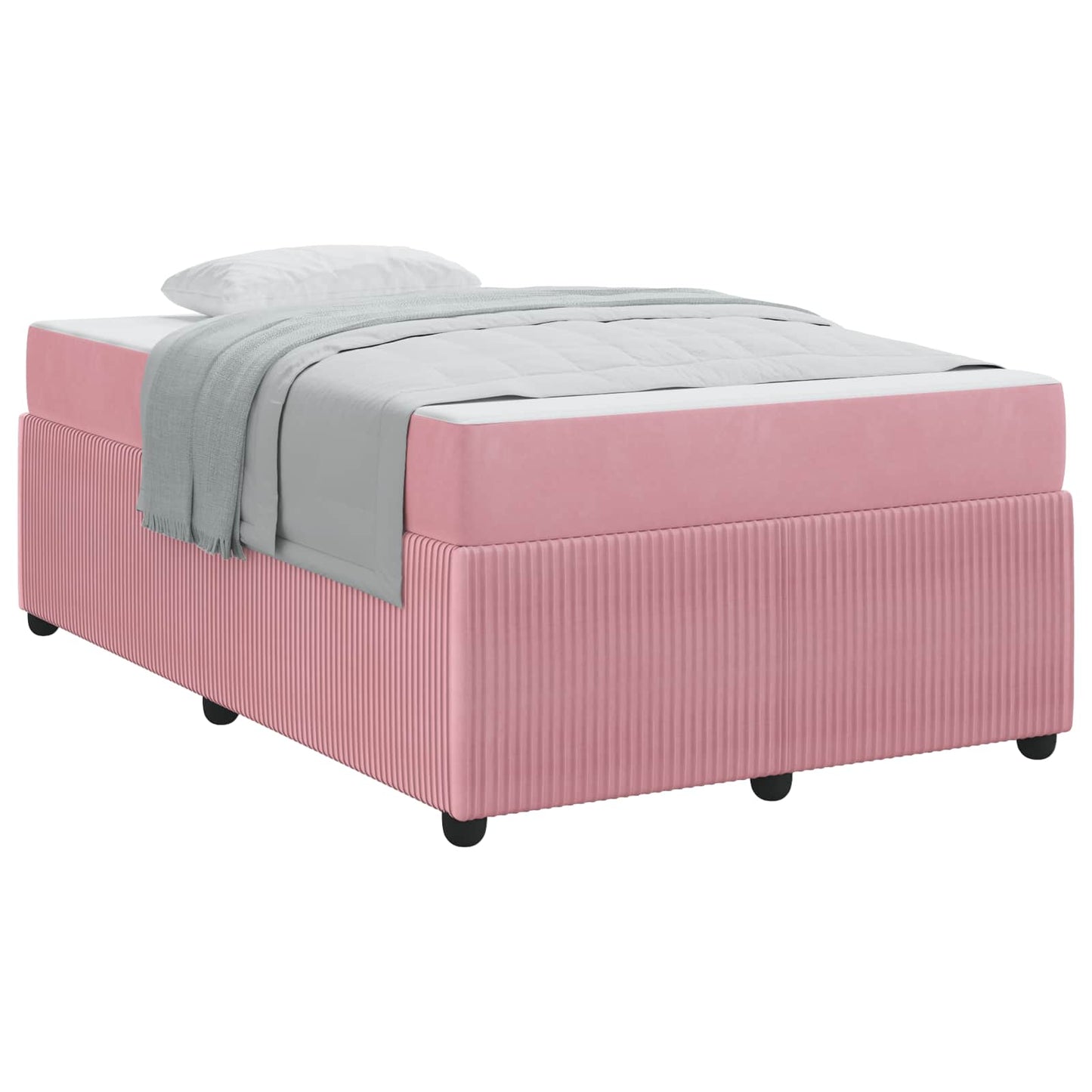 Struttura del letto con materasso Rosa 120 x 190 cm Tessuto | homemem39