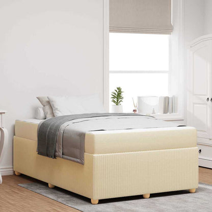Struttura del letto con materasso Crema 120 x 200 cm Tessuto | homemem39