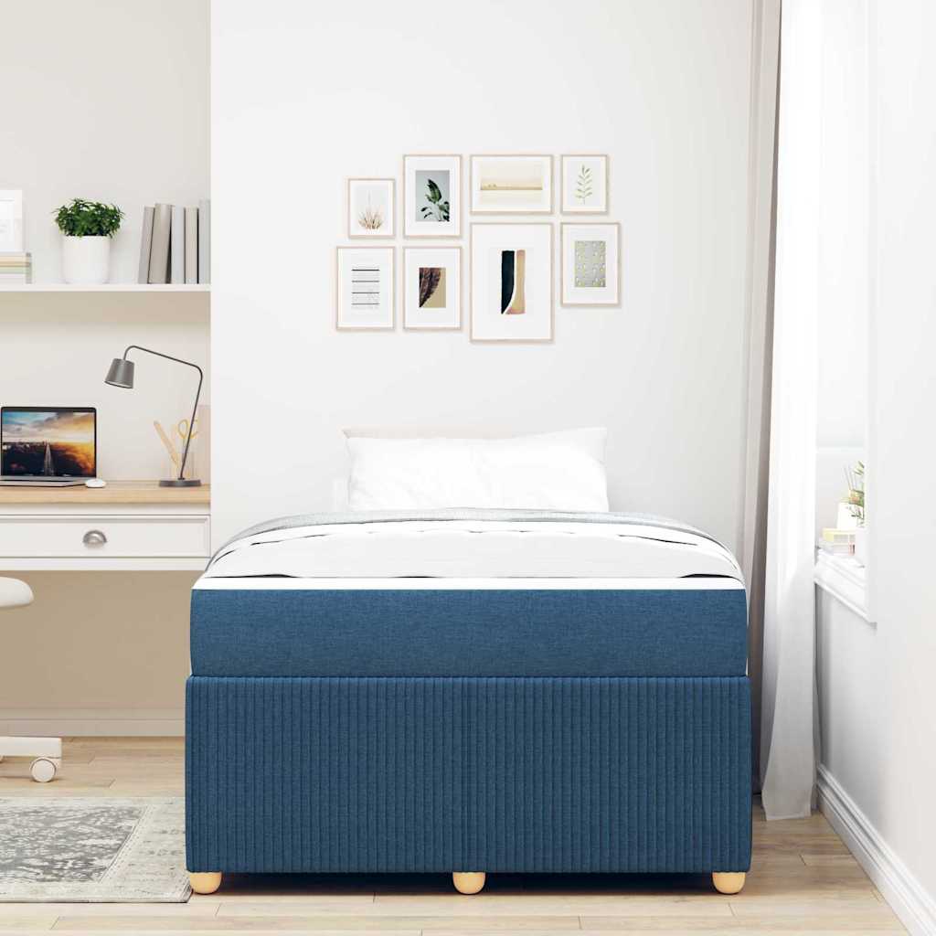 Struttura letto con materasso Blu 120 x 200 cm Tessuto