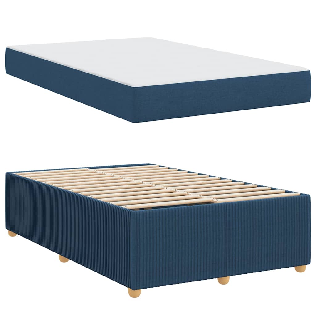Struttura letto con materasso Blu 120 x 200 cm Tessuto