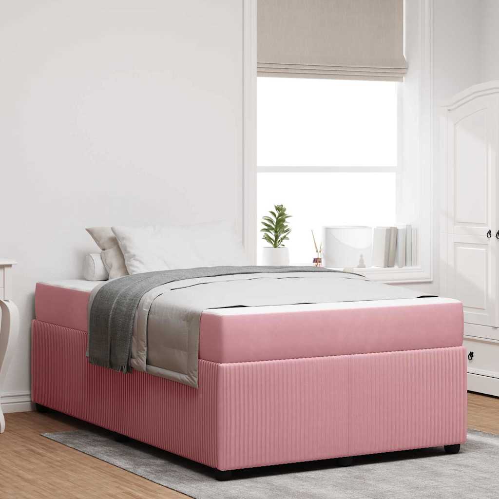 Struttura letto con materasso Rosa 120 x 200 cm Velluto