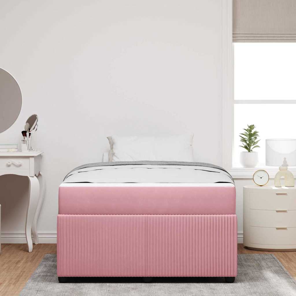 Struttura letto con materasso Rosa 120 x 200 cm Velluto