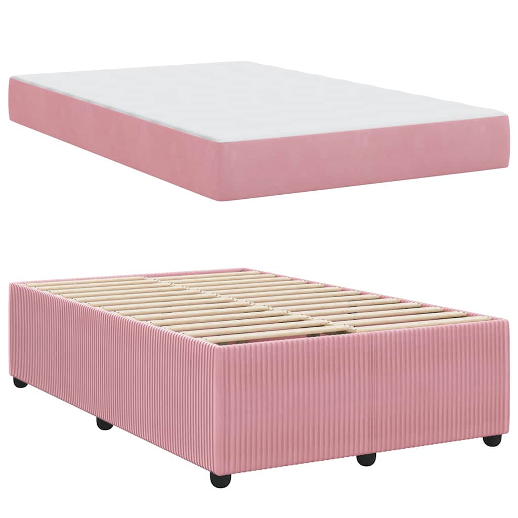 Struttura letto con materasso Rosa 120 x 200 cm Velluto