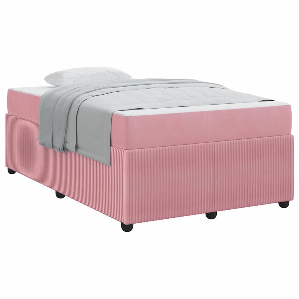 Struttura letto con materasso Rosa 120 x 200 cm Velluto