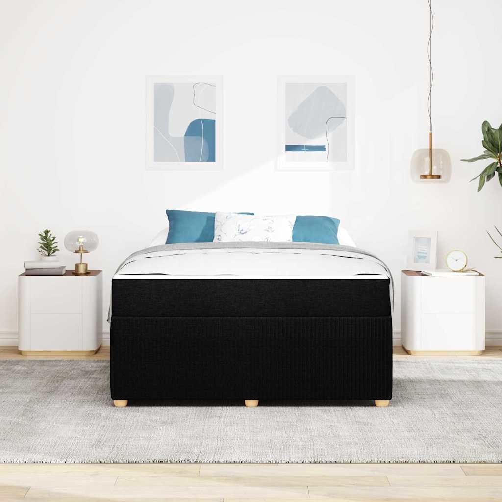 Struttura del letto con materasso Nero 140 x 200 cm Tessuto | homemem39