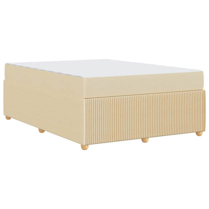 Struttura del letto con materasso Crema 140 x 200 cm Tessuto | homemem39