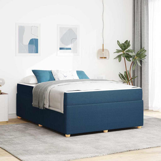 Struttura del letto con materasso Blu 140 x 200 cm Tessuto | homemem39