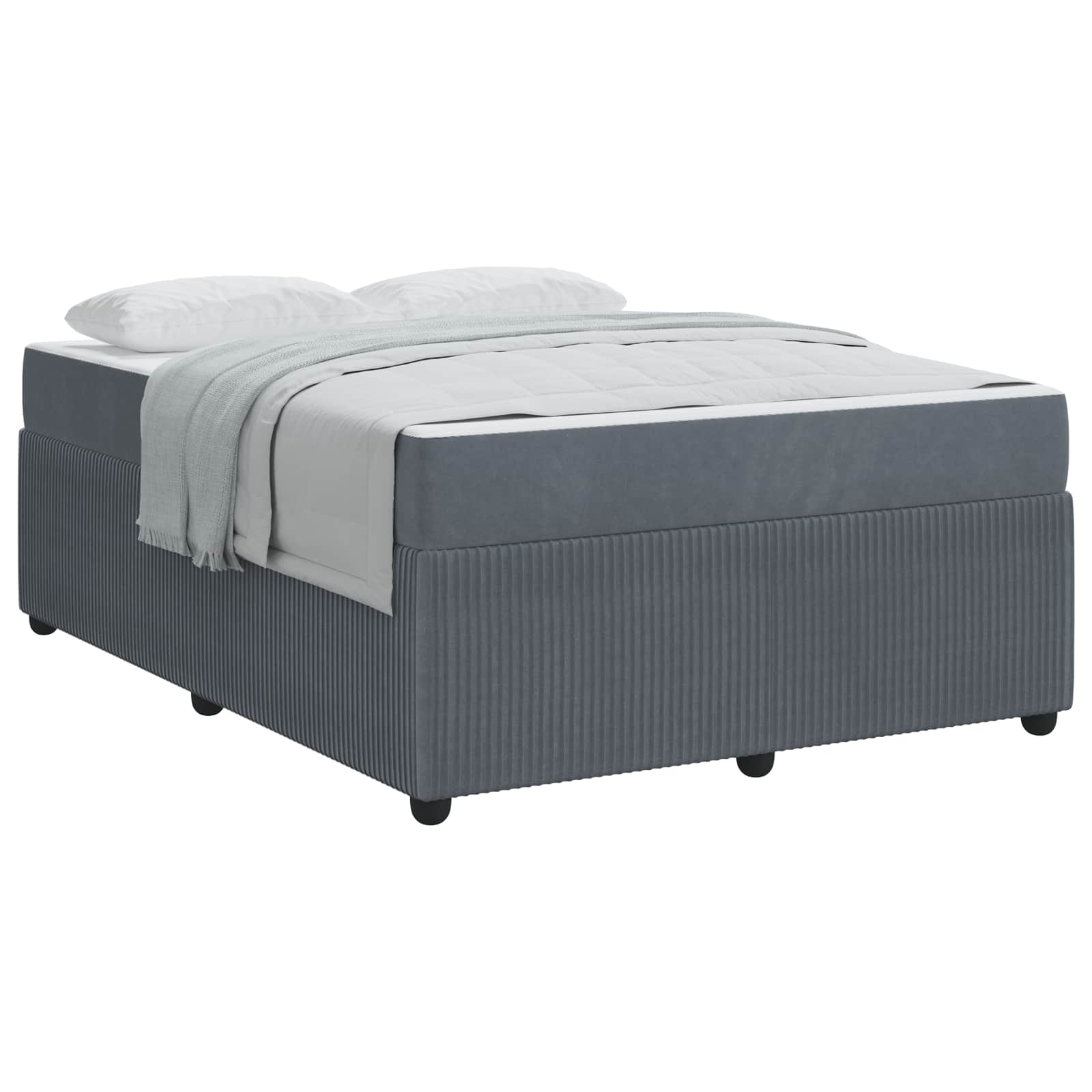 Struttura del letto Grigio scuro 140 x 200 cm Tessuto | homemem39