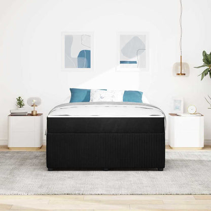 Struttura del letto con materasso Nero 140 x 200 cm Tessuto | homemem39