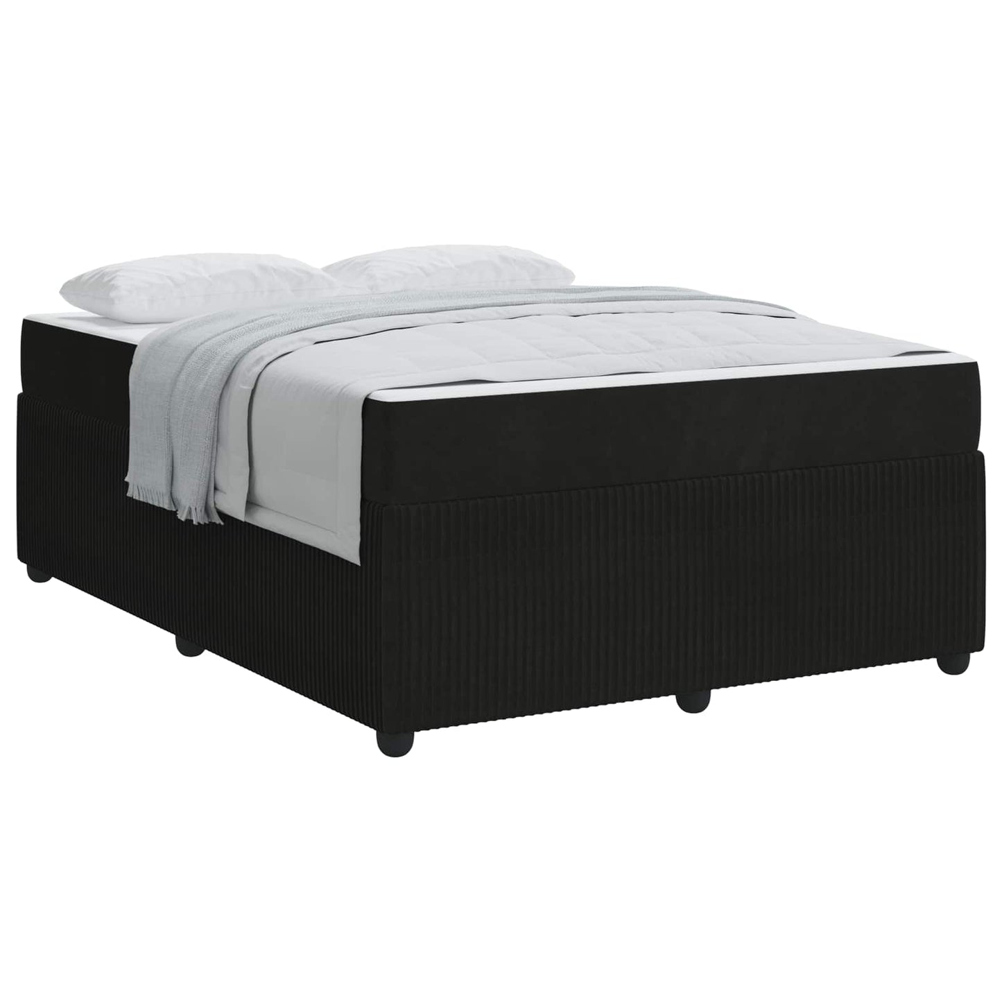 Struttura del letto con materasso Nero 140 x 200 cm Tessuto | homemem39
