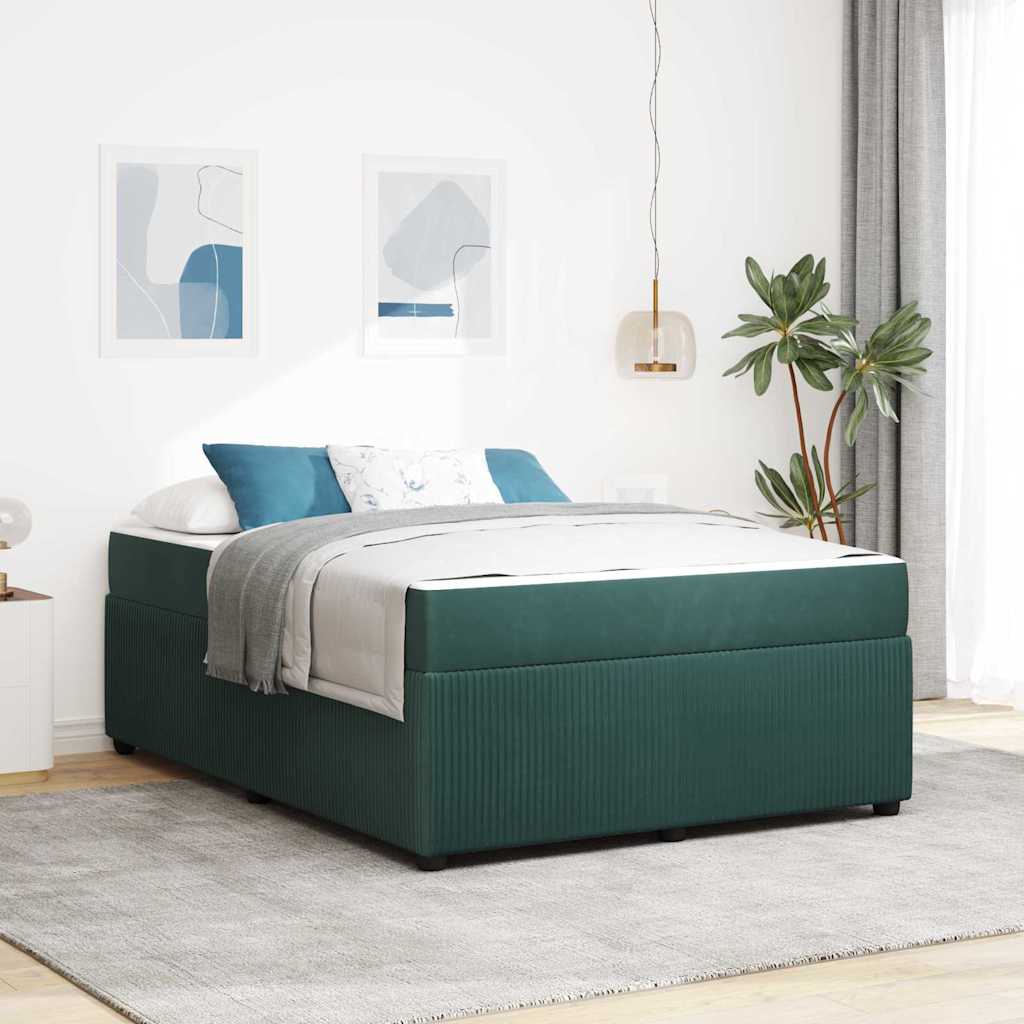 Struttura del letto Verde Scuro 140 x 200 cm Tessuto | homemem39