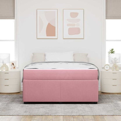 Struttura letto con materasso Rosa 140 x 200 cm Velluto