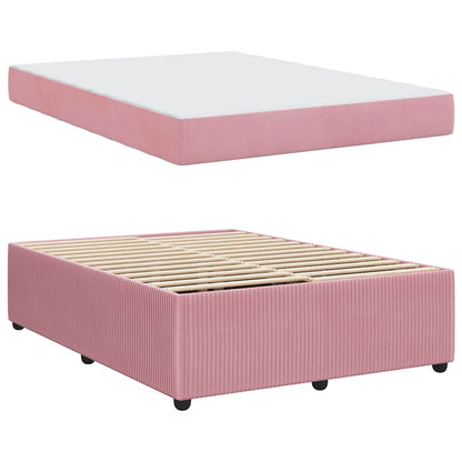 Struttura letto con materasso Rosa 140 x 200 cm Velluto