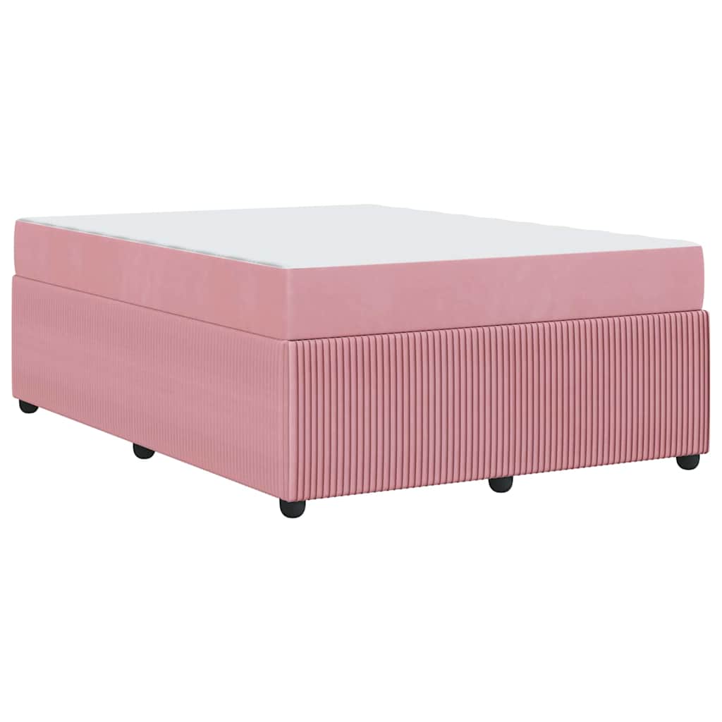 Struttura letto con materasso Rosa 140 x 200 cm Velluto