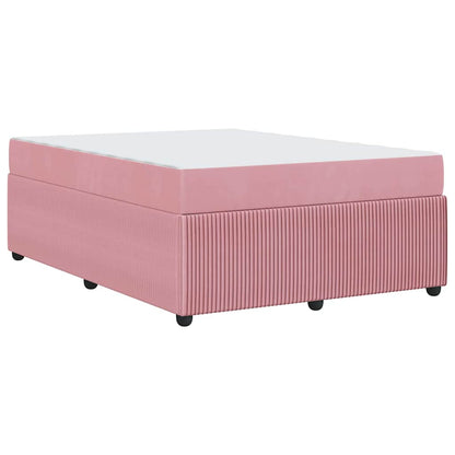 Struttura letto con materasso Rosa 140 x 200 cm Velluto