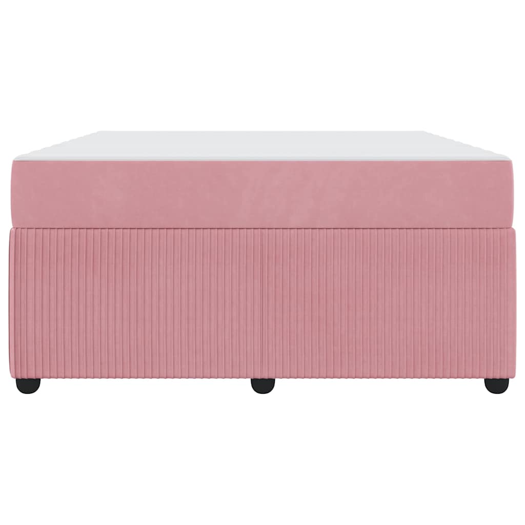 Struttura letto con materasso Rosa 140 x 200 cm Velluto