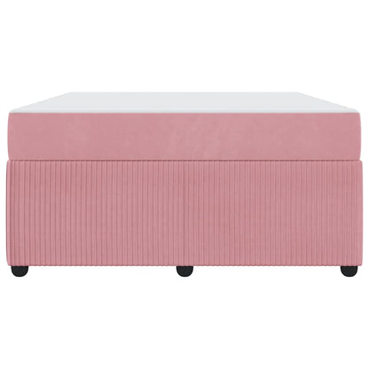 Struttura letto con materasso Rosa 140 x 200 cm Velluto