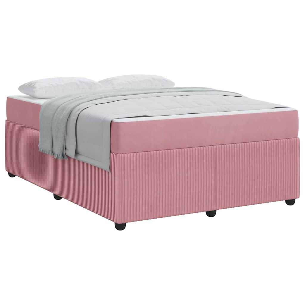 Struttura letto con materasso Rosa 140 x 200 cm Velluto