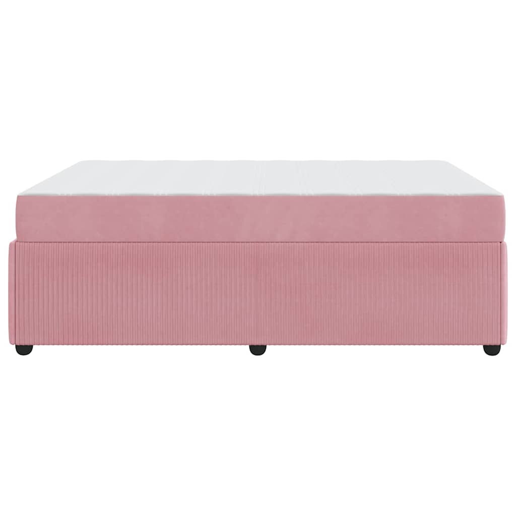 Struttura letto con materasso Rosa 140 x 200 cm Velluto