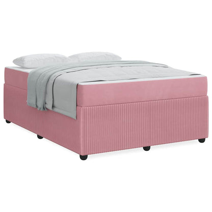 Struttura letto con materasso Rosa 140 x 200 cm Velluto