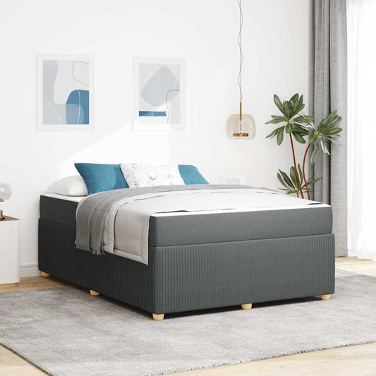 Struttura letto con materasso Grigio scuro 160 x 200 cm Tessuto