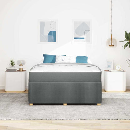 Struttura letto con materasso Grigio scuro 160 x 200 cm Tessuto