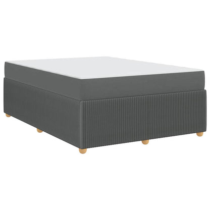 Struttura letto con materasso Grigio scuro 160 x 200 cm Tessuto