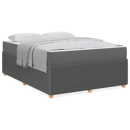 Struttura letto con materasso Grigio scuro 160 x 200 cm Tessuto