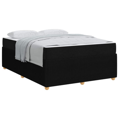 Struttura del letto con materasso Nero 160 x 200 cm Tessuto | homemem39