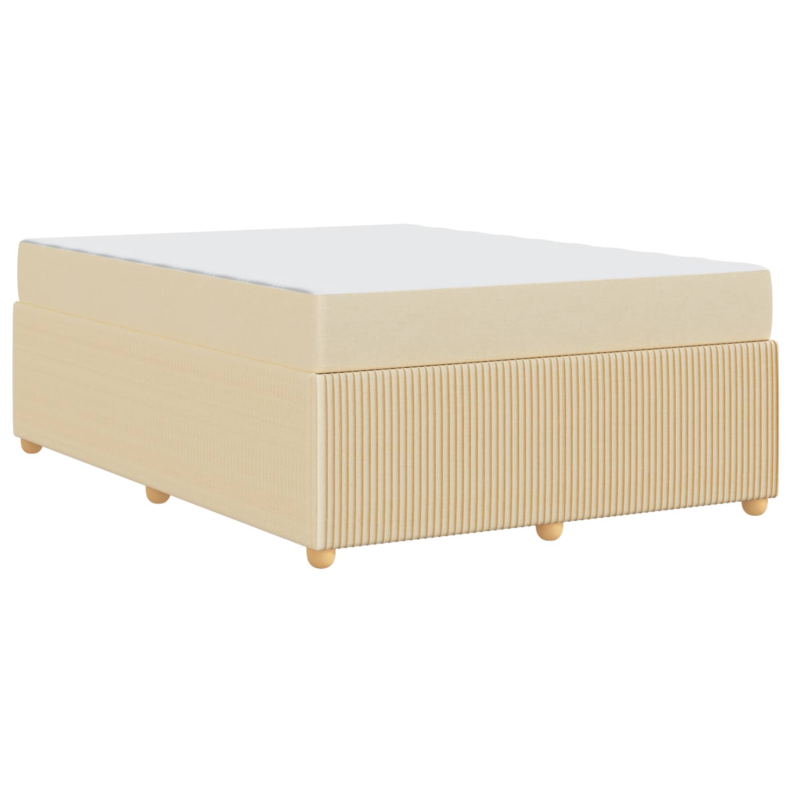 Struttura del letto con materasso Crema 160 x 200 cm Tessuto | homemem39