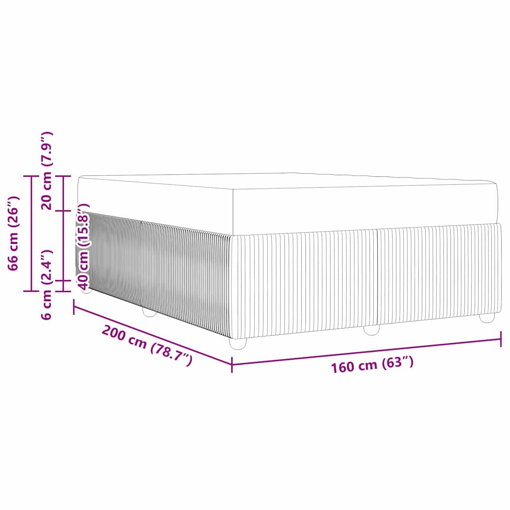 Struttura del letto Grigio scuro 160 x 200 cm Tessuto | homemem39