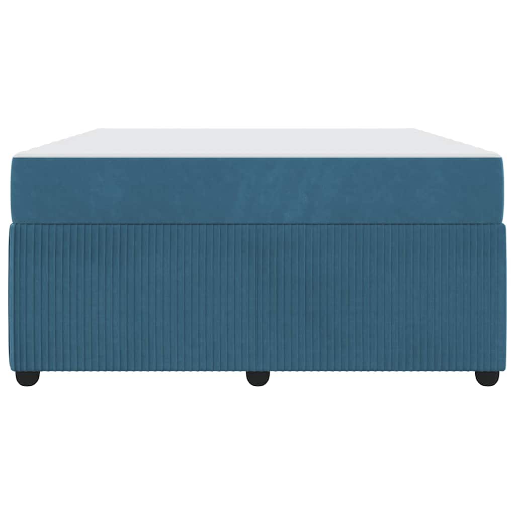 Struttura letto con materasso Blu 160 x 200 cm Velluto