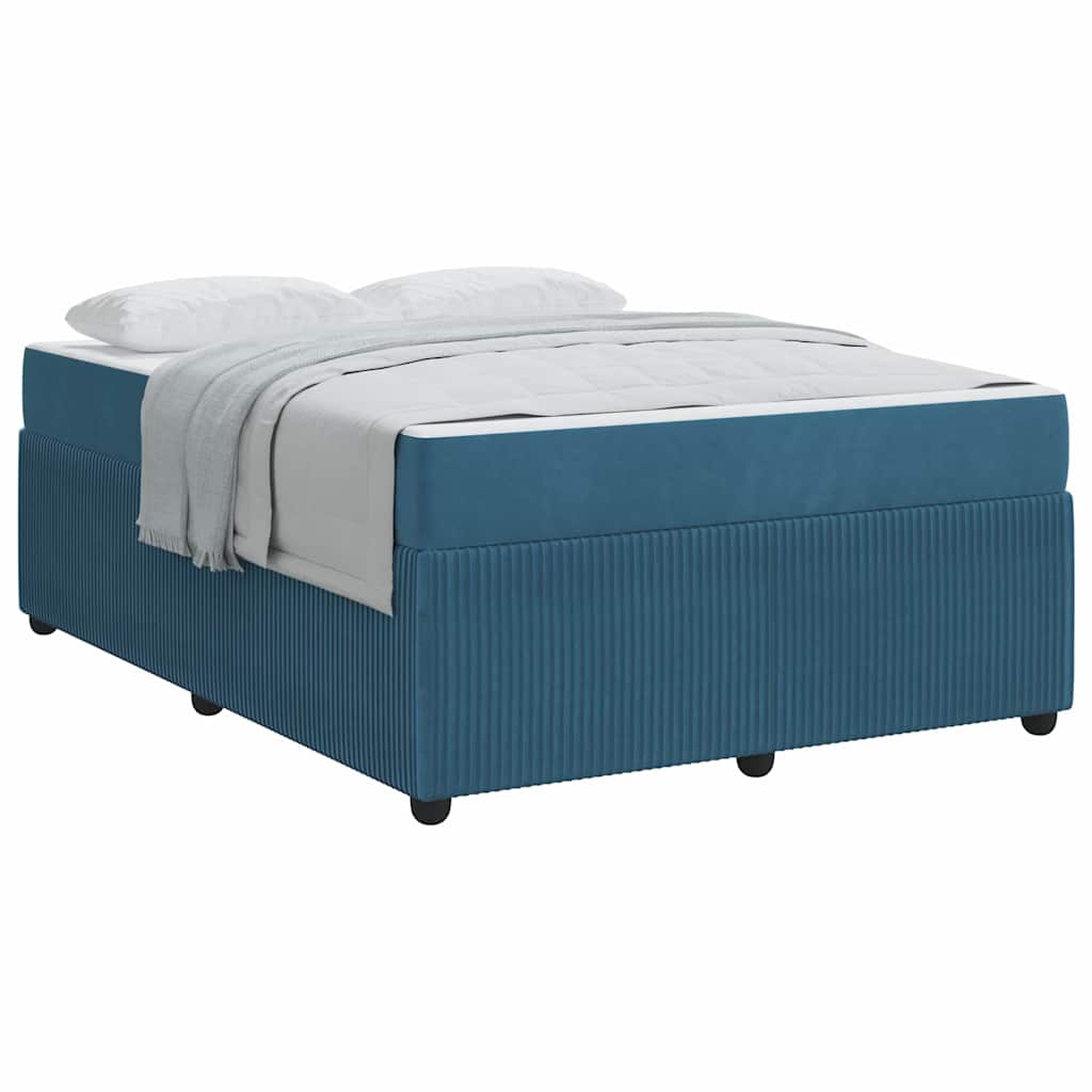 Struttura letto con materasso Blu 160 x 200 cm Velluto