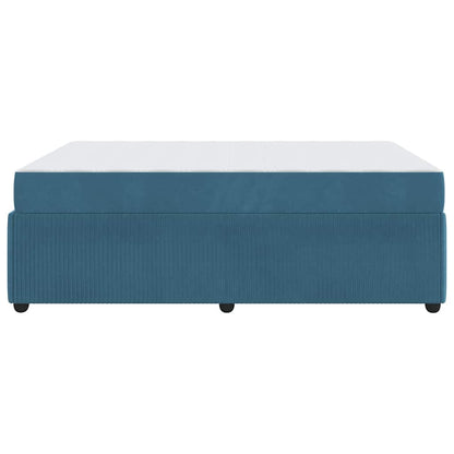 Struttura letto con materasso Blu 160 x 200 cm Velluto